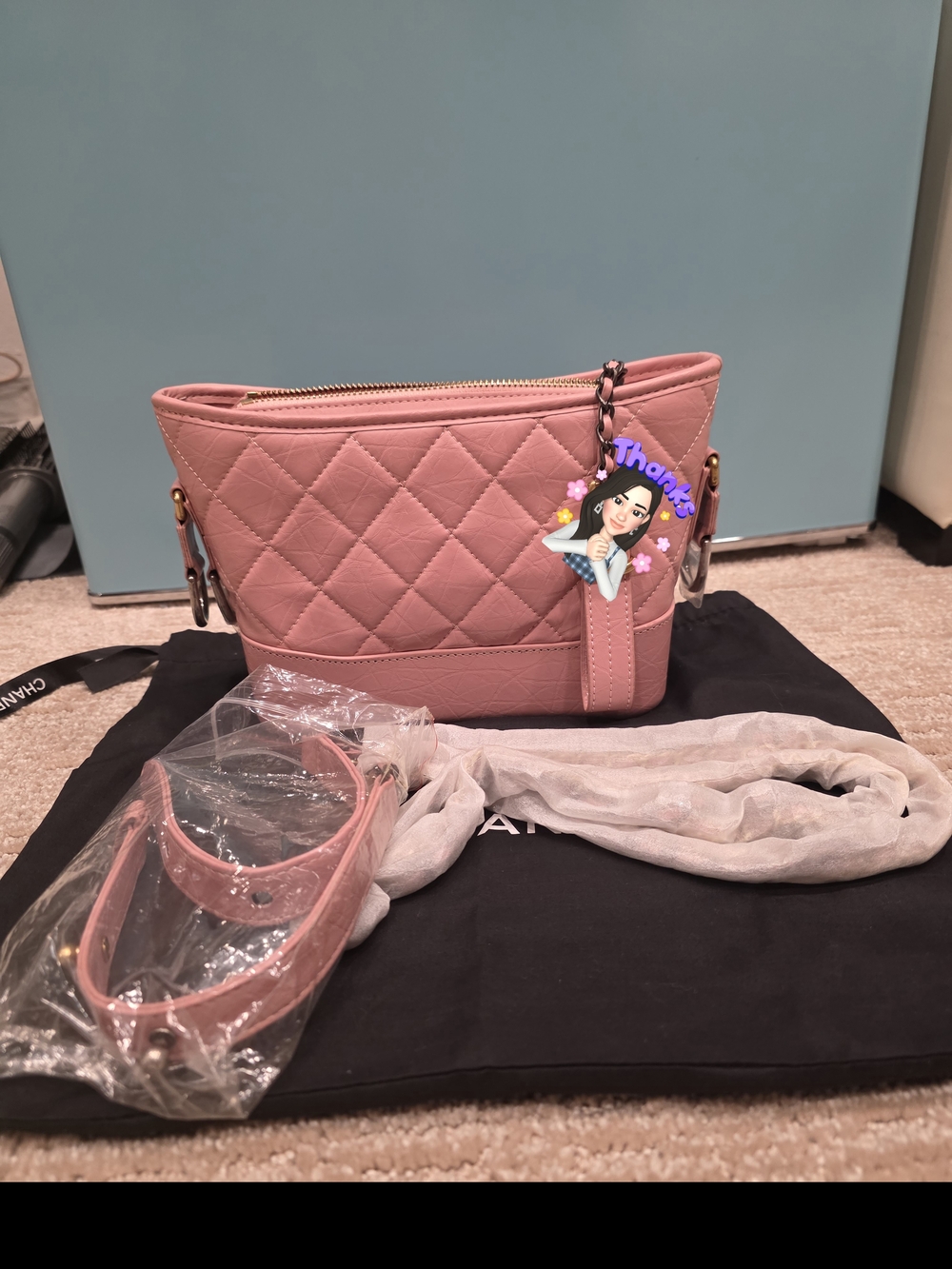 Quilted Pink Crossbody Shoulder Bag